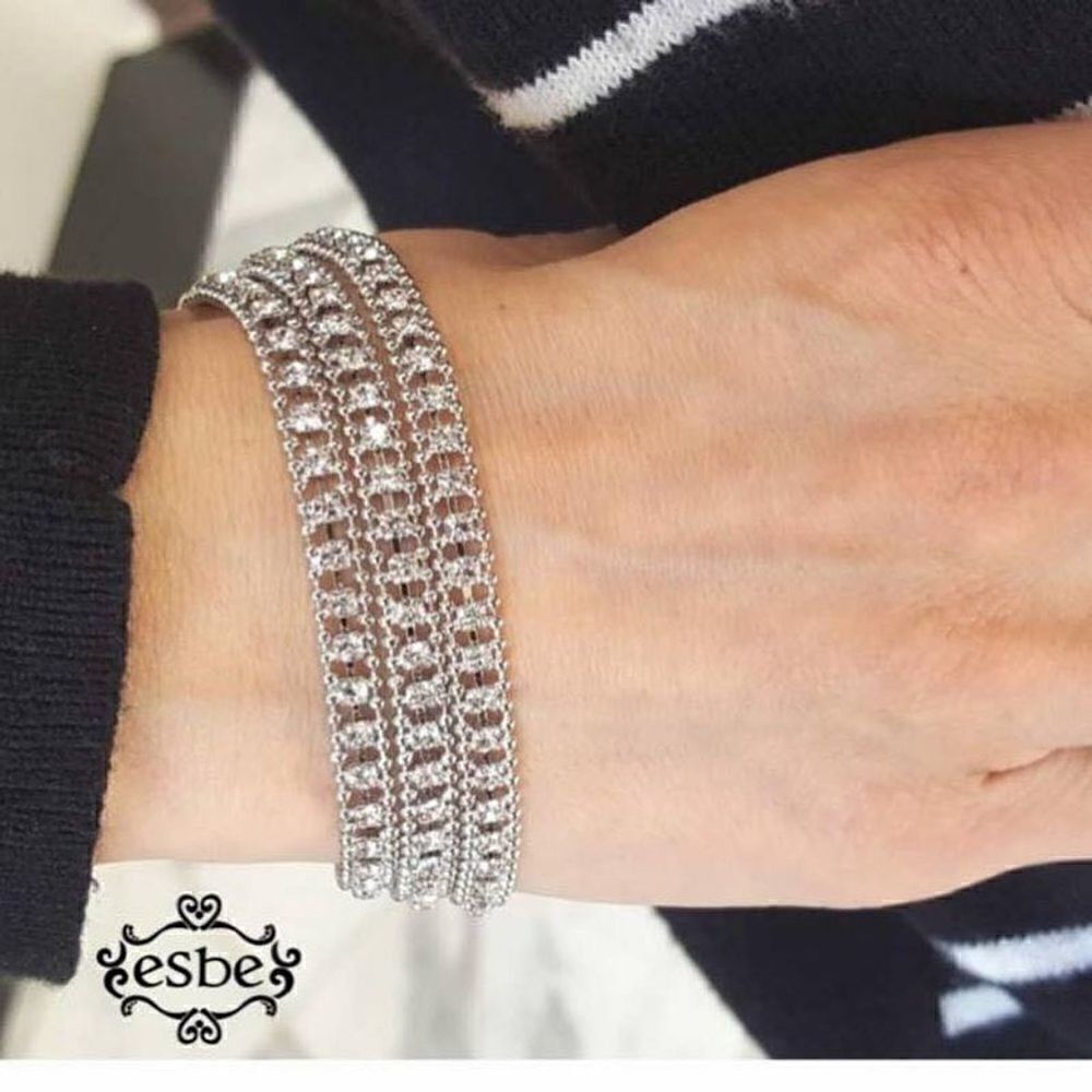 Sara Blaine/eSBe Silver/Crystal Necklace/Bracelet 
